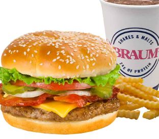 Braum's 1 by 4 Pound Bacon Cheeseburger